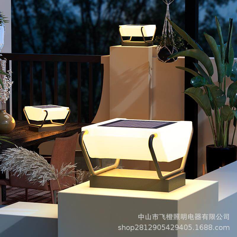 太阳能柱头灯别墅花园大门灯户外防水庭院灯围墙围栏灯室外柱子灯