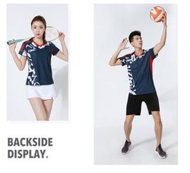 透气夏韩版修身运动服套装羽毛球服短袖男装女装速干球衣 可印字