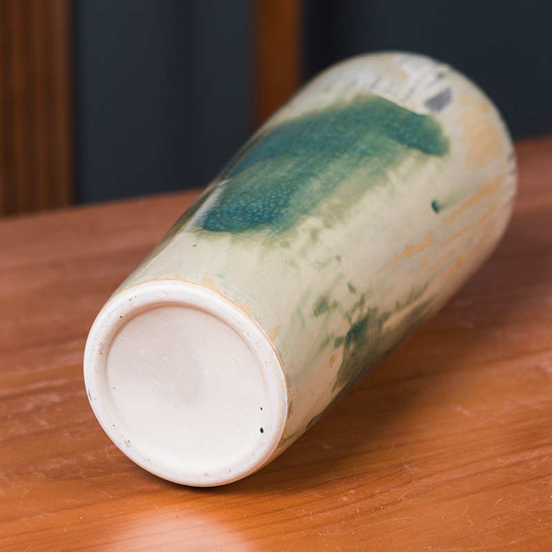 35CM高颜值花器景德镇陶瓷花瓶家居摆件金边花器手工花瓶