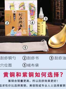 纯铜勺子铜黄刮痧板纯铜脸通用部拨筋板家TGSS_001全身通用经络疏