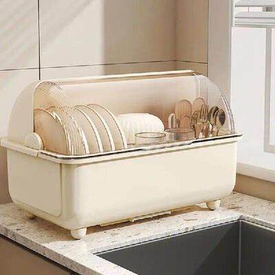 Utensil Organizer With Lid Versatile Kitchen Dish Drying
