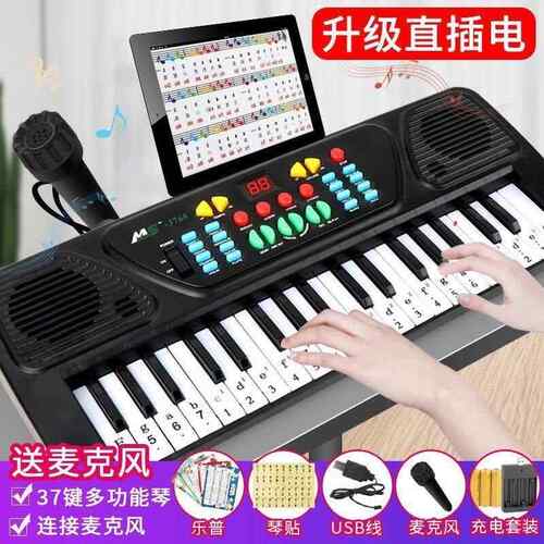 新款9儿童玩具智册能307键数字键盘婴儿钢琴教育手-岁男女乐器