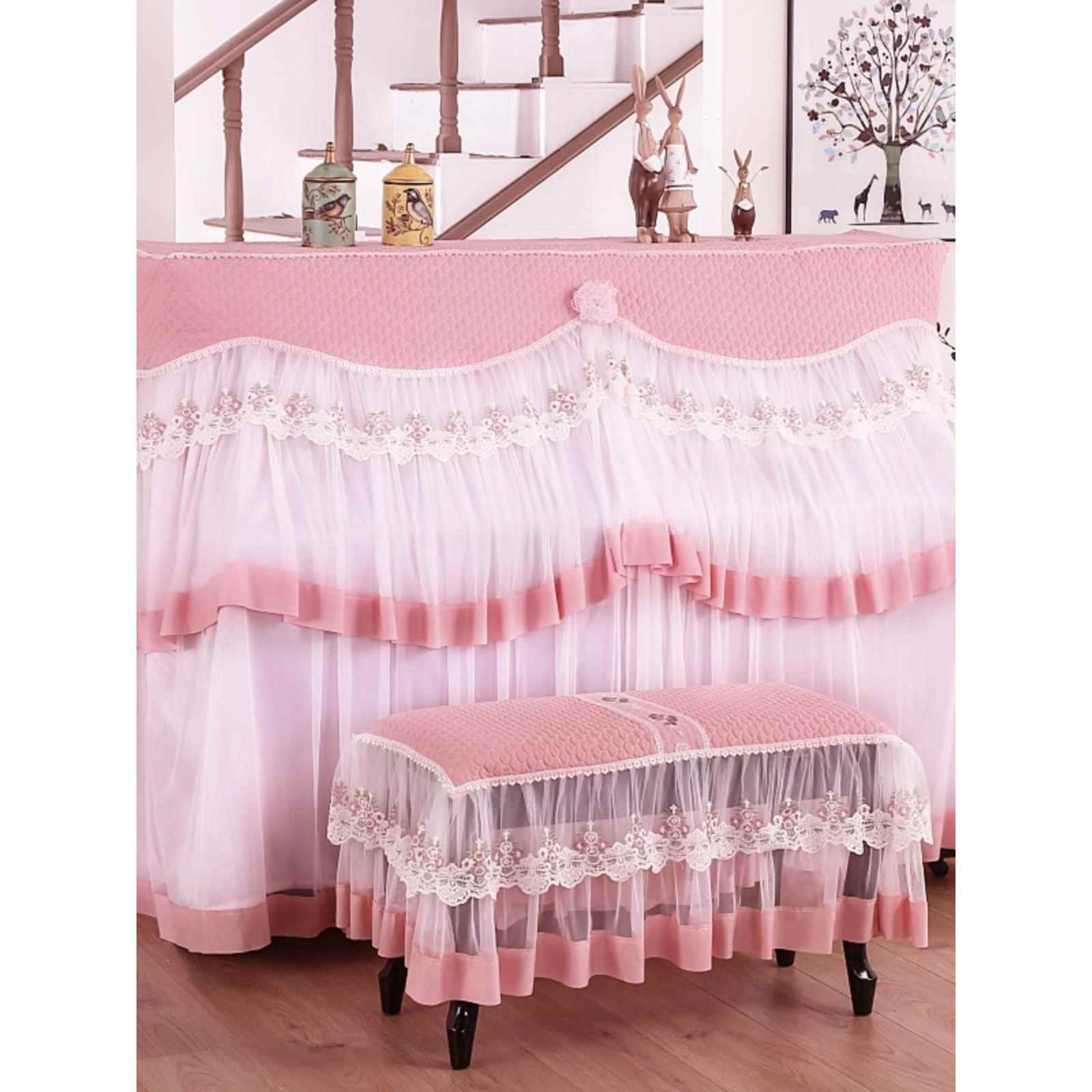 钢琴罩全罩韩版钢琴罩蕾丝全包钢琴套钢琴防尘罩弹琴不取钢琴套