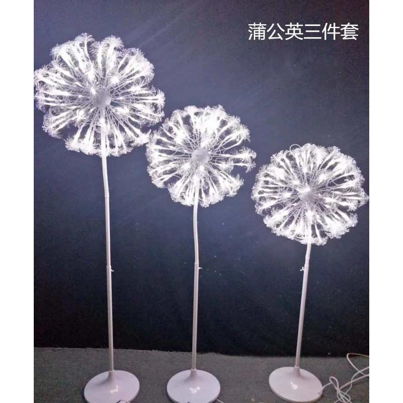 新款道具用品创意蒲公英光纤灯路引舞台场景婚礼橱窗装饰仿真花