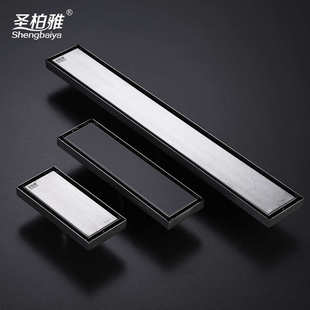 淋浴房隐形地漏SUS304不锈钢长条防臭地漏酒店浴室长方形地漏