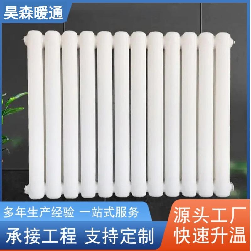 暖气片家用集中供热散热器钢制立式天然气壁挂大水道取暖器工程片