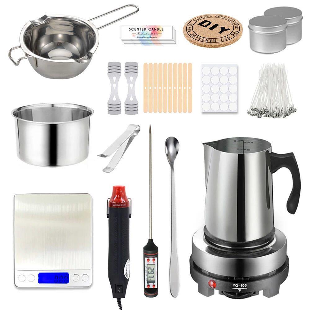 1 Set Candle Making Kit Pouring Pot Candle Making Supplies T - 实物图