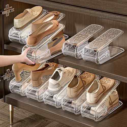 省空间鞋子收纳神器鞋盒鞋柜分层隔板放鞋箱折叠双层鞋架鞋托 托