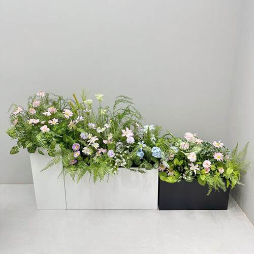 彷真绿色植物造景组合假花彷真花卉隔断花槽花箱样品屋展示中心饭