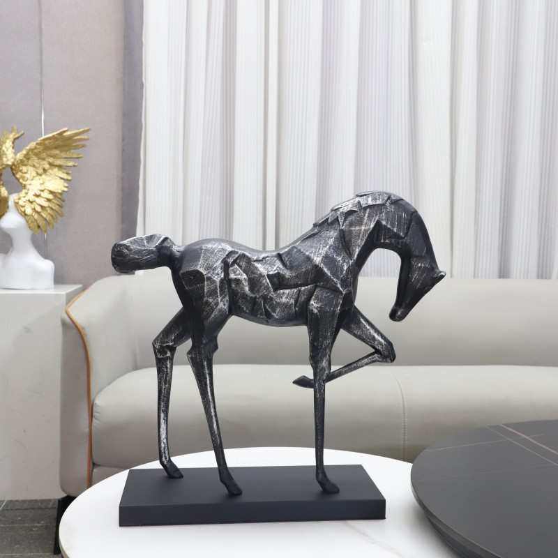 北欧创意抽象金属动物马雕塑摆件客厅玄关酒店电视柜软装家居饰品,特色手工艺,其他特色工艺品,淘宝优惠券,粉丝福利购,淘宝优惠卷