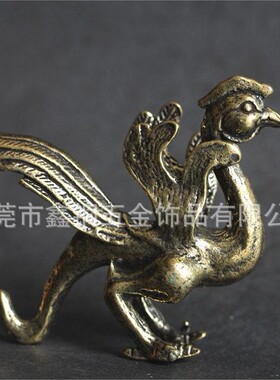 黄创铜意小摆件大兽青龙白虎朱雀四玄武办公室桌面古神玩工见描述