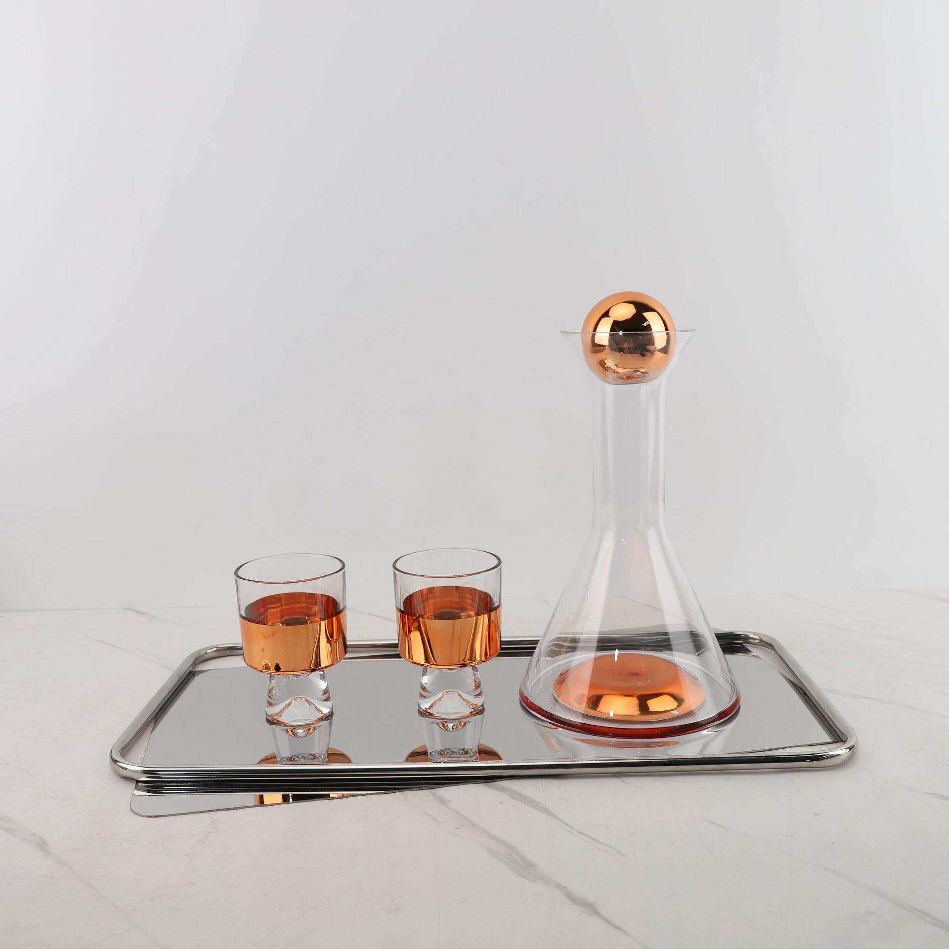 欧式高档玻璃红酒具摆件客厅餐桌酒柜醒酒器家居轻奢艺术软装饰品