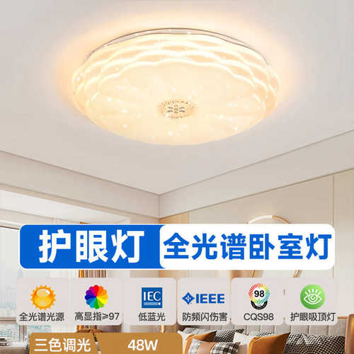 卧室灯现代简约2025年新款吸顶灯奶油风网红浪漫星空主卧房间灯具