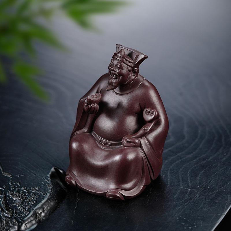 大号紫砂茶宠摆件财神爷摆件茶具茶道配件家用装饰可养可供精品