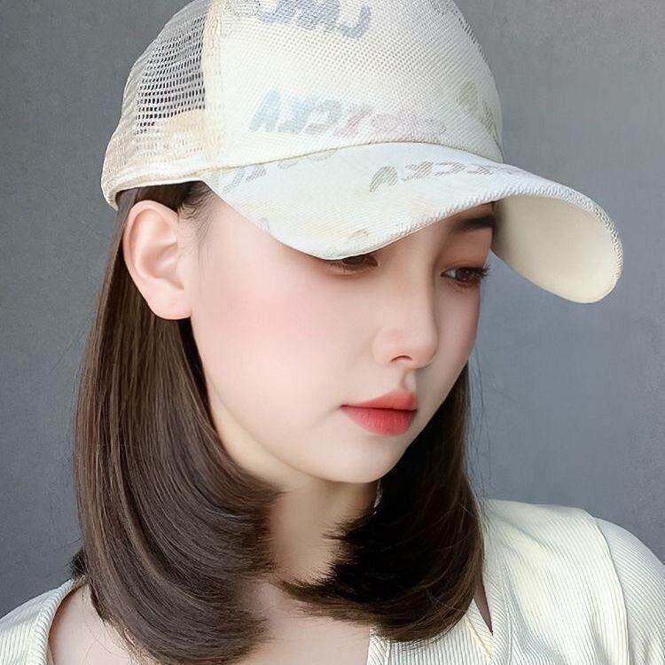 帽子假发一体2026新款时尚百搭棒球帽遮阳显脸小短发波波头内扣女