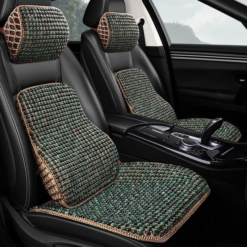 夏季菩提子汽车腰靠垫透气头枕护颈枕车用珠子护腰垫办公座椅靠背