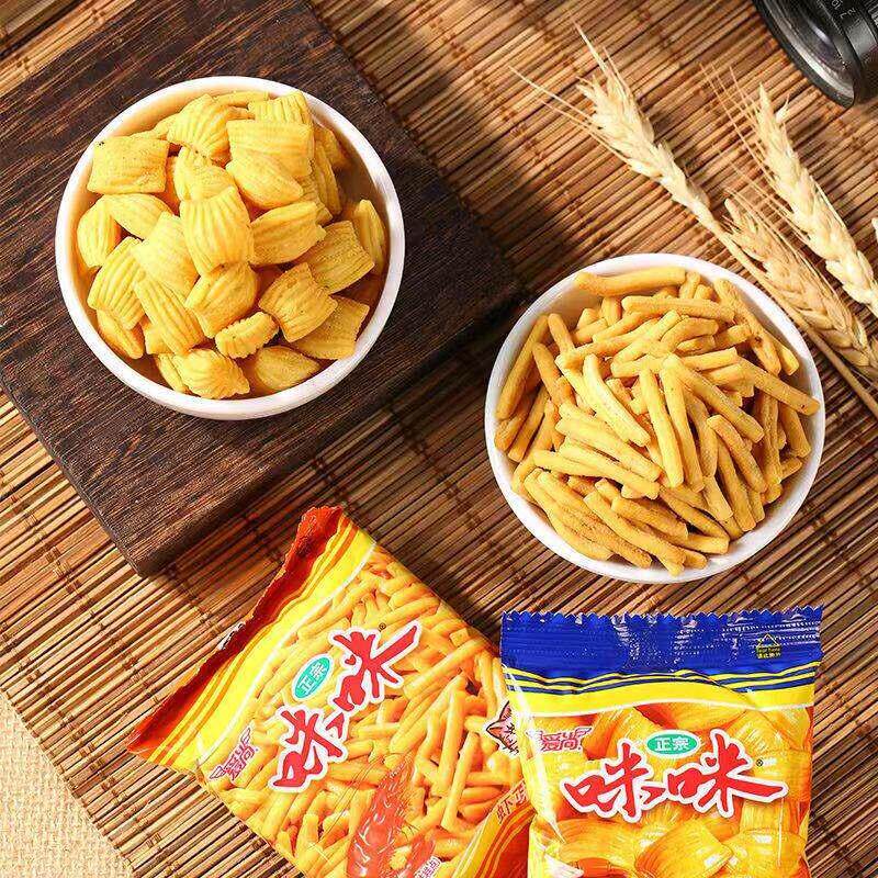 咪咪虾条60包小包装蟹味虾味儿童休闲零食8090儿时怀旧学生宿舍