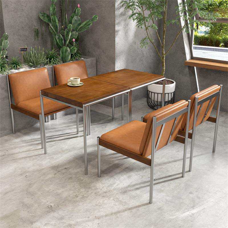 现代简约咖啡店桌椅组合奶茶店圆形卡座沙发桌椅咖啡厅休闲小圆桌