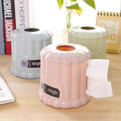 Desktop Creative Roll Paper Tube Round Tea Table Napkin Tiss