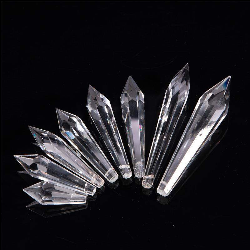阳光捕手38mm机磨透明水晶尖柱链中南水晶BNE灯饰配件珠饰品配件