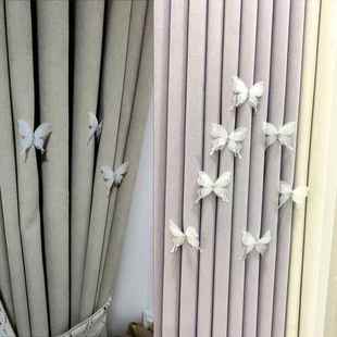 窗帘装饰配件小饰品配饰点缀挂件白色纱帘门帘上的别针胸针蝴蝶