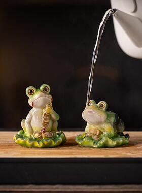 创意招变色青蛙财茶宠摆件98456120精品养道茶玩茶盘茶台桌面茶装