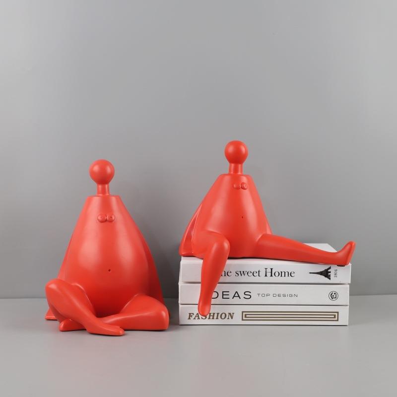 简约现代创意表情包树脂抽象人物人像雕塑摆件书房创意桌面装饰品