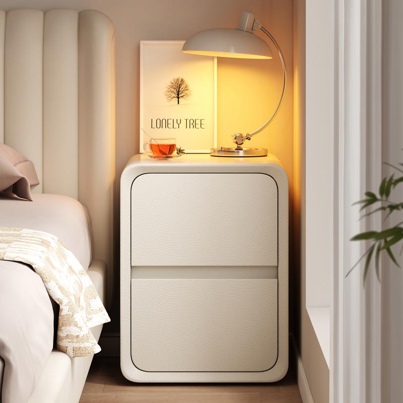 实木床头柜家用2025新款小型奶油风床头收纳柜卧室超窄夹缝床边柜