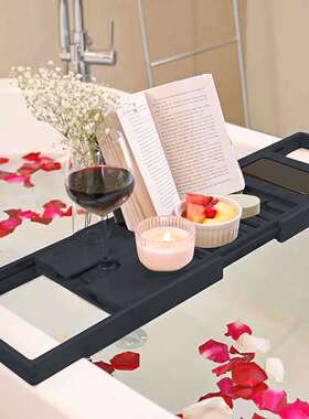 缸浴室置物板浴伸竹缩架防滑欧式家用泡澡支架浴缸架IPT泡澡架