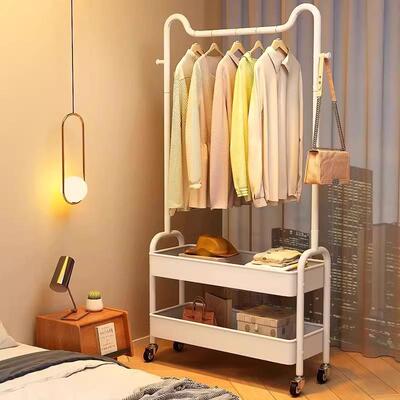 移动衣架衣衣架家用客厅双层服收帽纳OBH架简落约晾衣架猫耳地衣