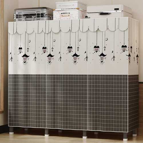 免安装折叠简易衣柜卧室家用出租房屋金属钢架结实耐用经济型衣橱