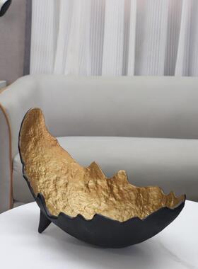 北欧意装高级感金色几何金创属托1159摆件客厅卧室玄关酒店家居饰