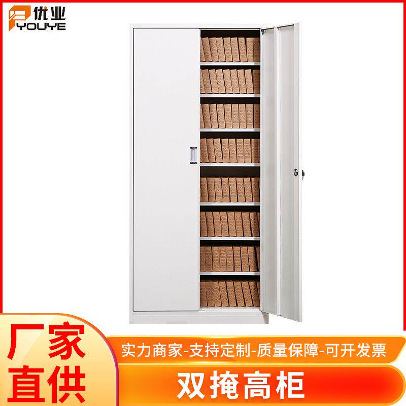 铁皮柜钢制资料收纳柜 单位双门档案收纳柜带锁八层铁柜子文件柜
