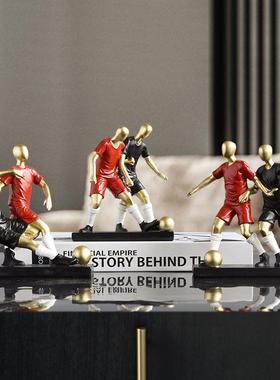 有艺术感的摆件玄关摆件柜子客厅高级感简约轻奢迷你足球运动员家