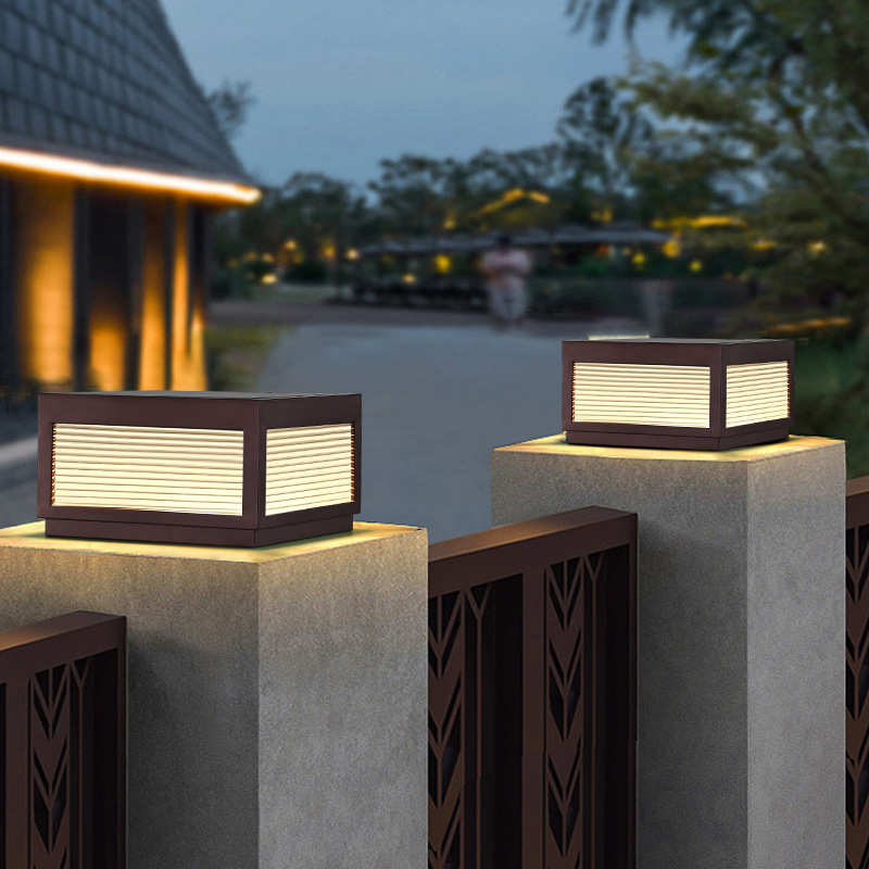 柱头灯太阳能户外庭院别墅大门柱灯室外景观园林感应围墙灯