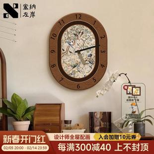 《岁月缱绻》复古钟表挂钟客厅装饰画餐厅中古挂画免打孔时钟挂墙