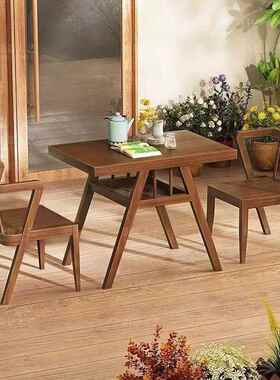 阳台茶桌小型实木新款家用一桌二椅组合创意休闲茶台小桌椅三件套