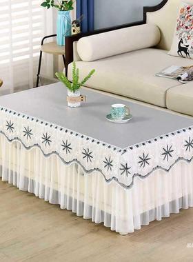 茶几套罩约垫电视柜茶几防油防水简长方EJI形餐桌全包布茶几桌布