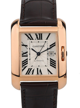 [9.8新]卡地亚坦克公价116000玫瑰金自动机械表W5310005