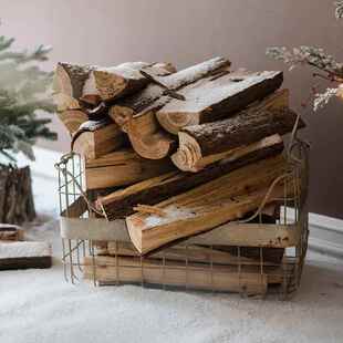 装 饰摆件炉F76J8J8J橱壁陈列圣诞木柴露营道具窗木原木木头材美式