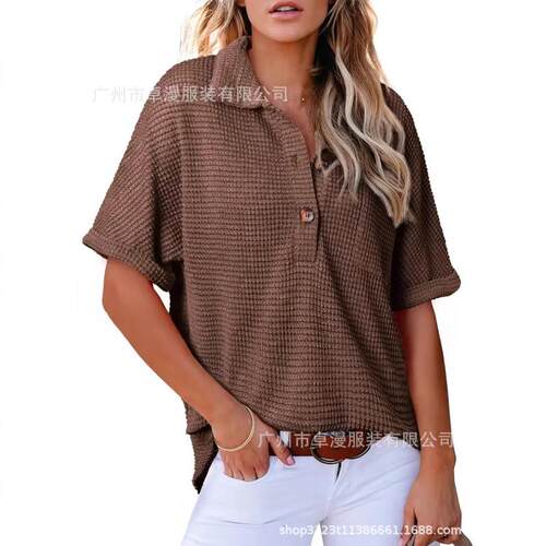 Women's knitted short sleeved top 女装针织短袖上衣