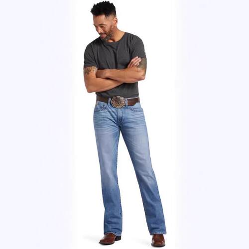 Men ' s Retro Moore Dark Wash Slim Bootcut Stretch Denim
