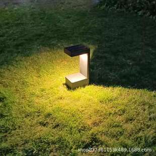 太阳能草坪灯户外花园灯防水庭院灯简约景观灯方形柱灯插地草地灯