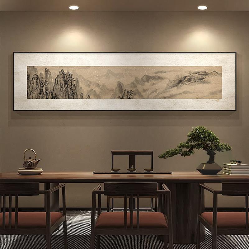 大画 画马良中式装饰画 画山水画 画客厅横幅挂画 画茶室办公室国