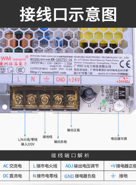 单路输出直流电源75W打印机电源 24VLED屏幕电源 工业设备电源