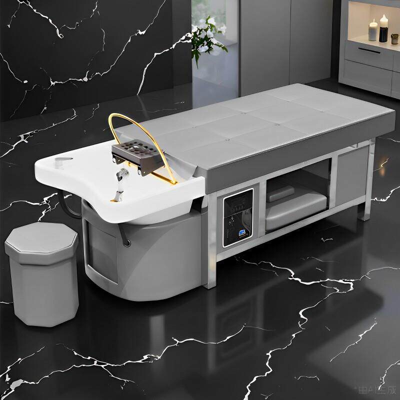 陶瓷盆头疗洗头床理髲店美发美容院专用泰式按摩水循环熏蒸不锈钢