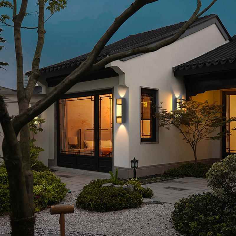 户外壁灯防水庭院灯新中式外墙灯云石壁灯入户花园灯别墅大门壁灯