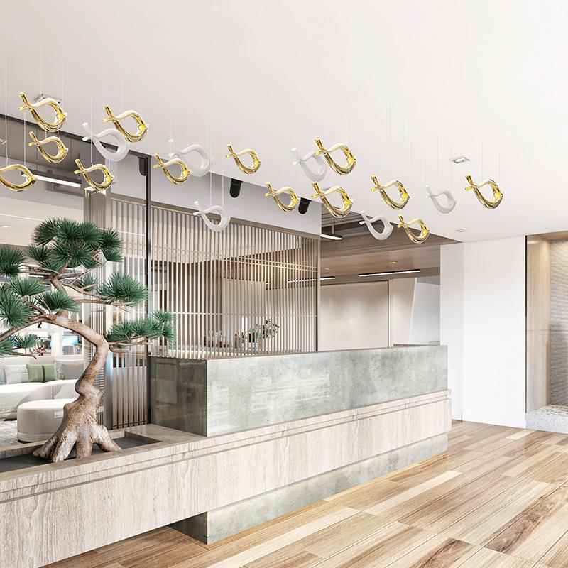 创意空中饰悬电镀吊鱼饰装饰挂件商场中庭吊饰挂橱窗装天花板装饰