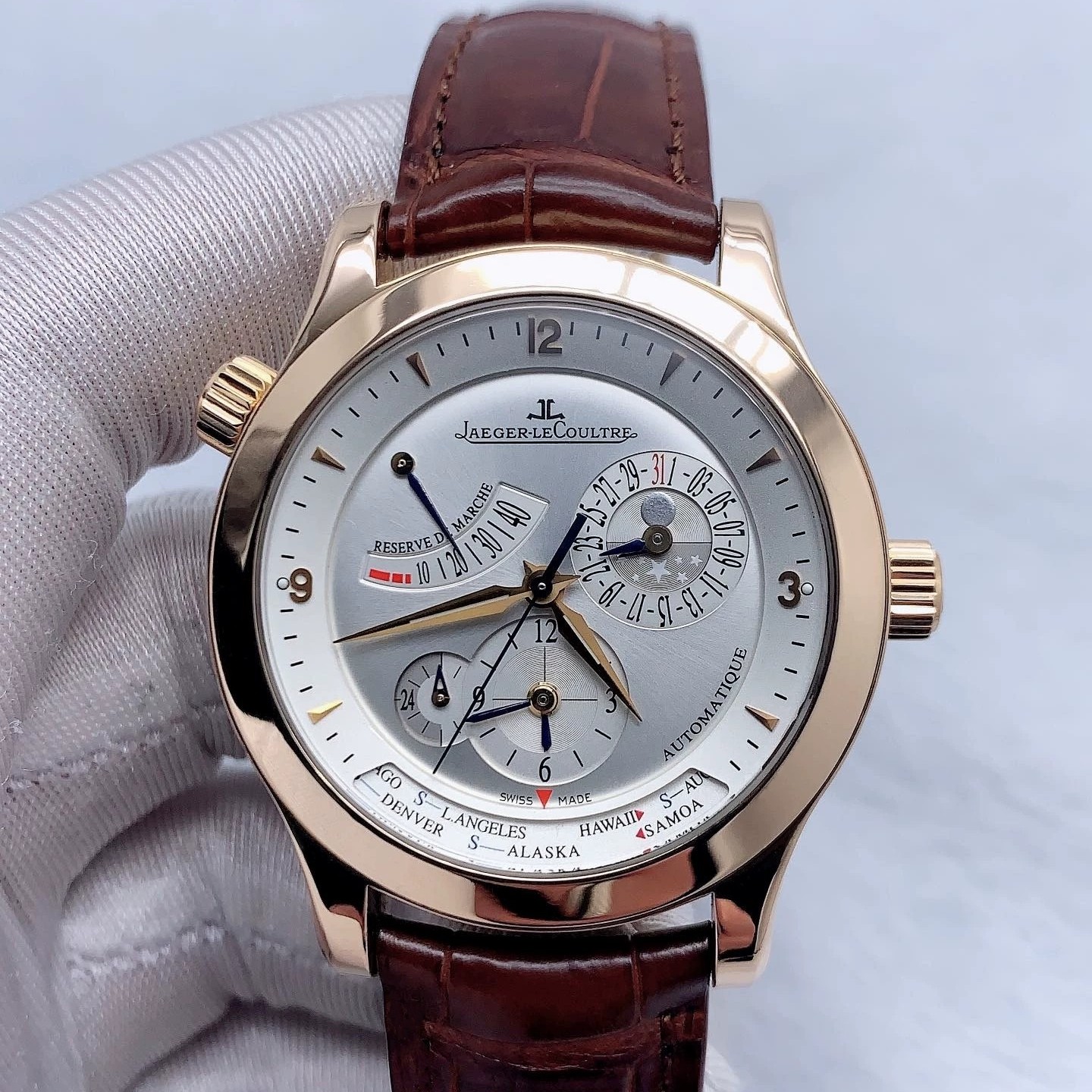 公价19.5万】98新积家大师18K玫瑰金Q1502420 男士手表40mm正品