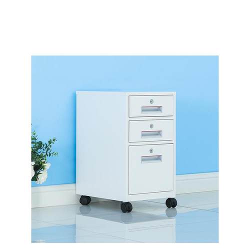 办公文件柜密码矮柜桌下带锁三抽屉柜活动柜收纳储物小柜子铁皮柜